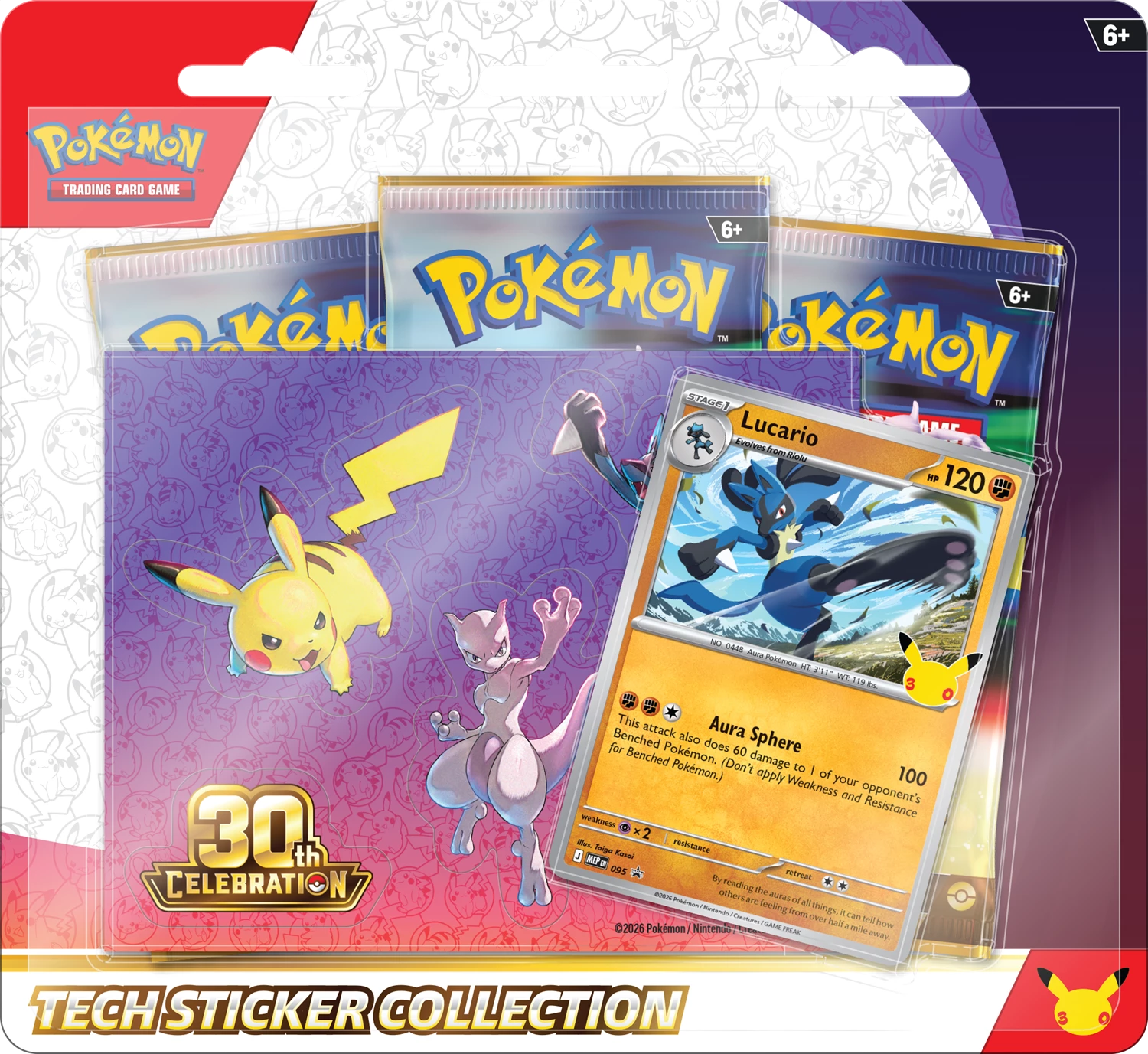 PRE-ORDER: POKÉMON TECH-STICKER COLLECTION 30TH CELEBRATIONS -EN-
