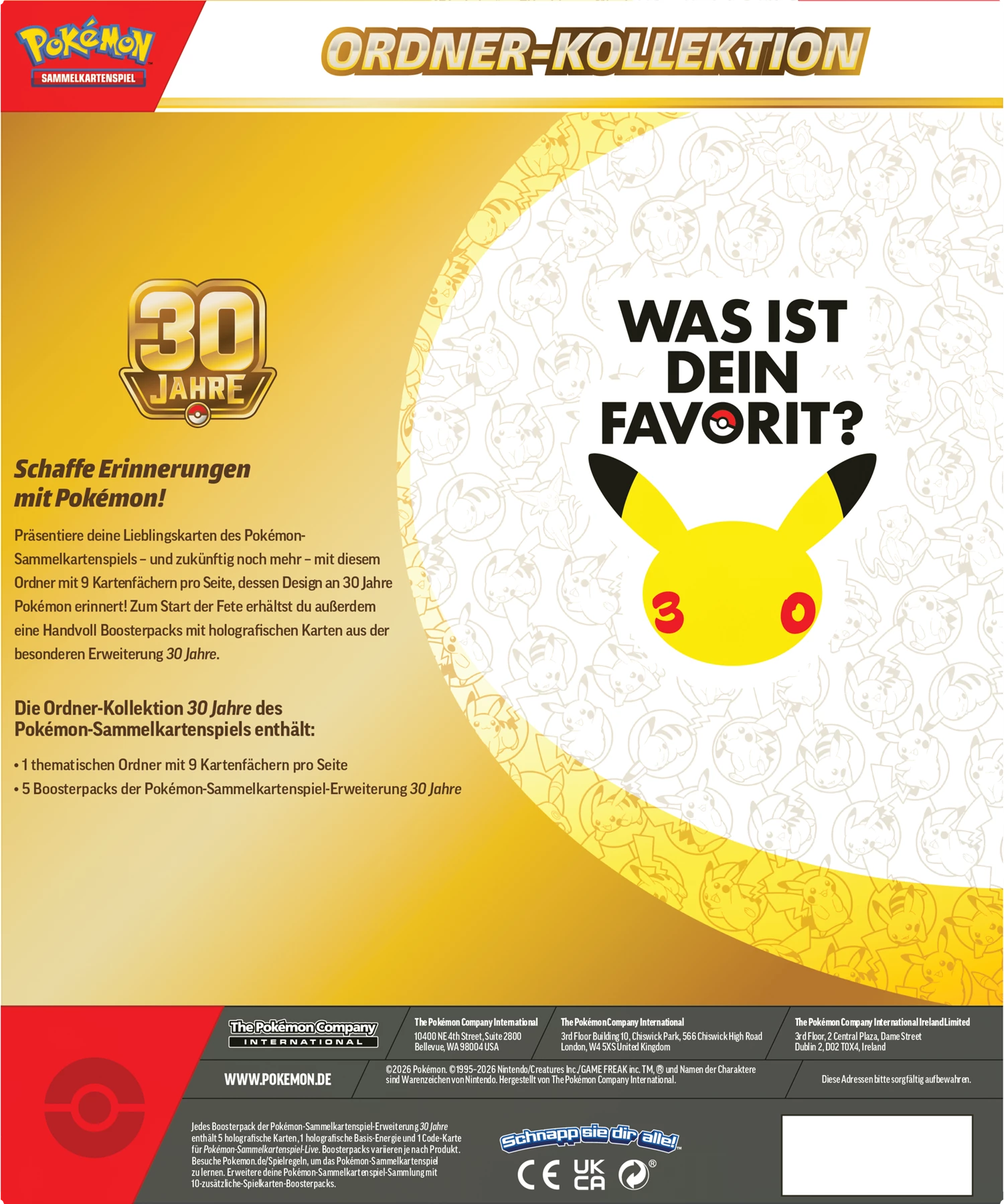 PRE-ORDER: POKÉMON BINDER COLLECTION 30TH CELEBRATIONS -DE-