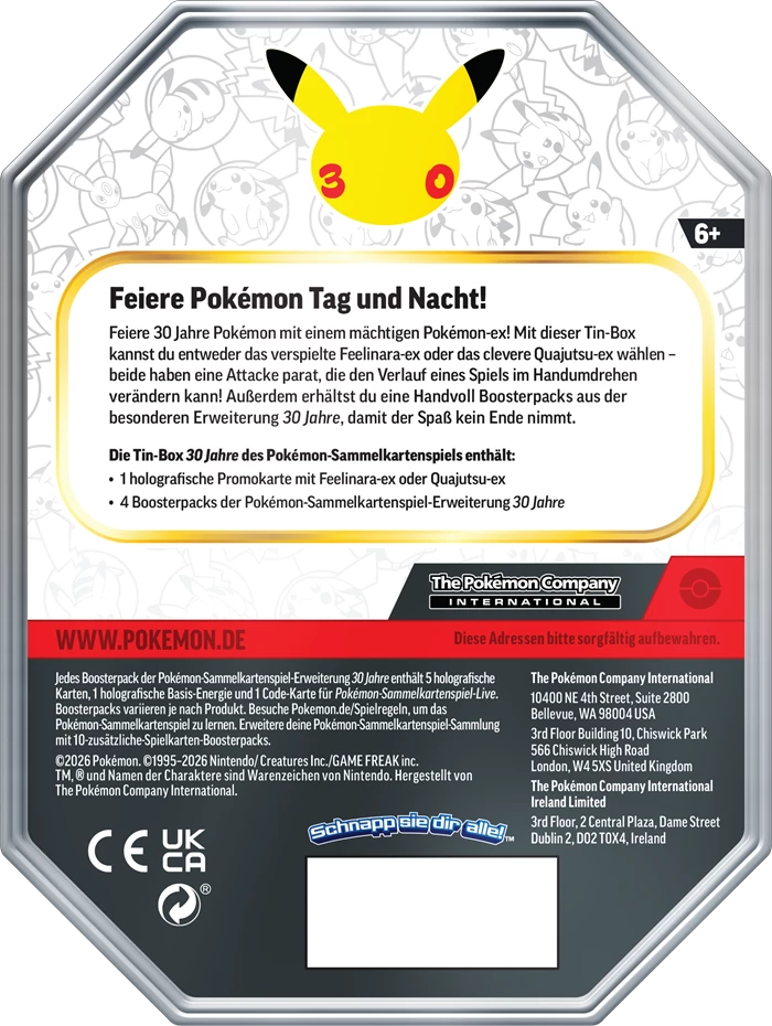 PRE-ORDER: POKÉMON TIN 30TH CELEBRATIONS -DE-