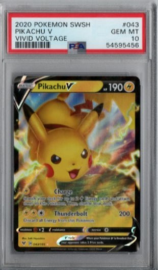 2020 PIKACHU V #043 - PSA 10