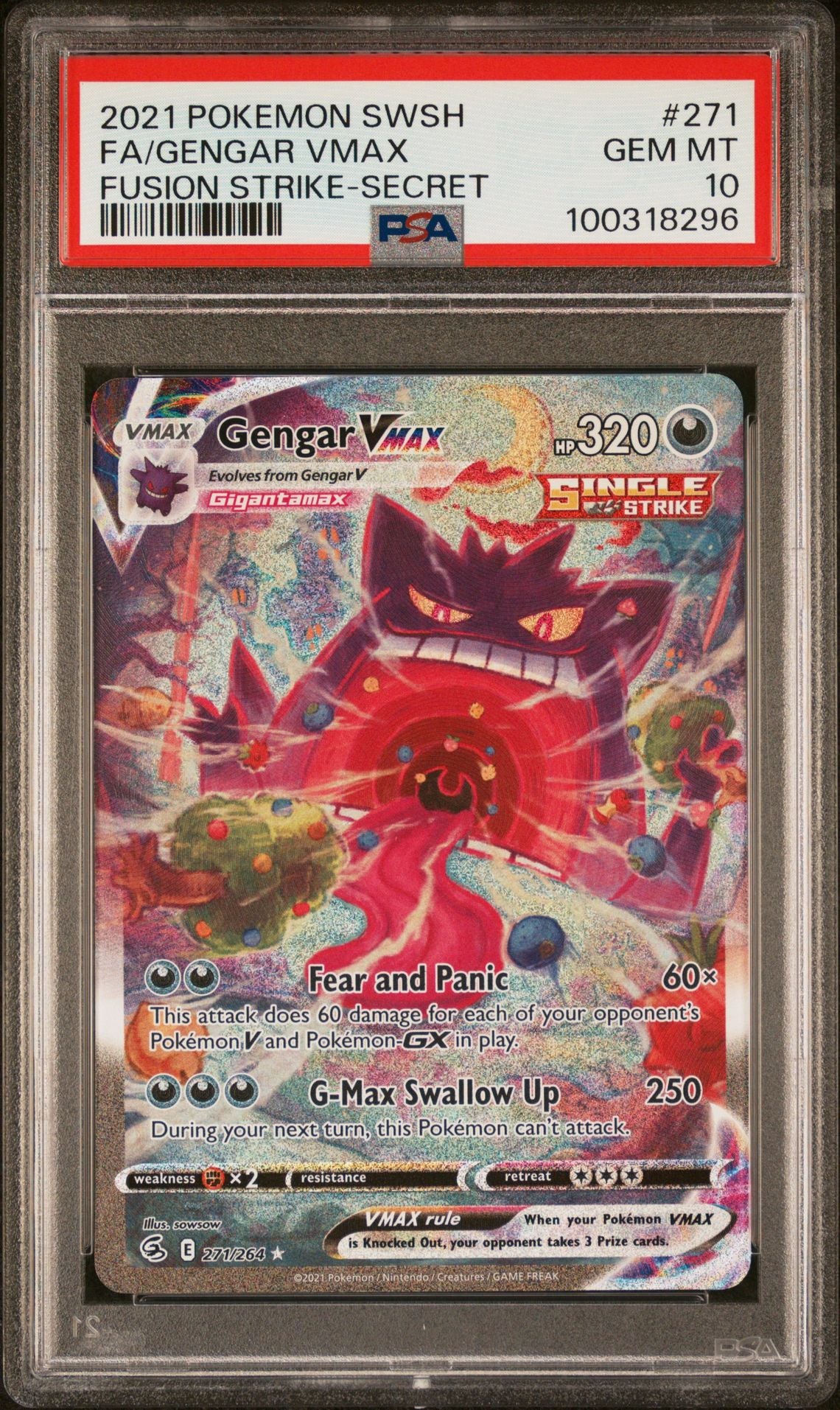 ポケモンカードゲーム Gengar VMAX PSA 10 2021 GENGAR VMAX #271 - PSA 10