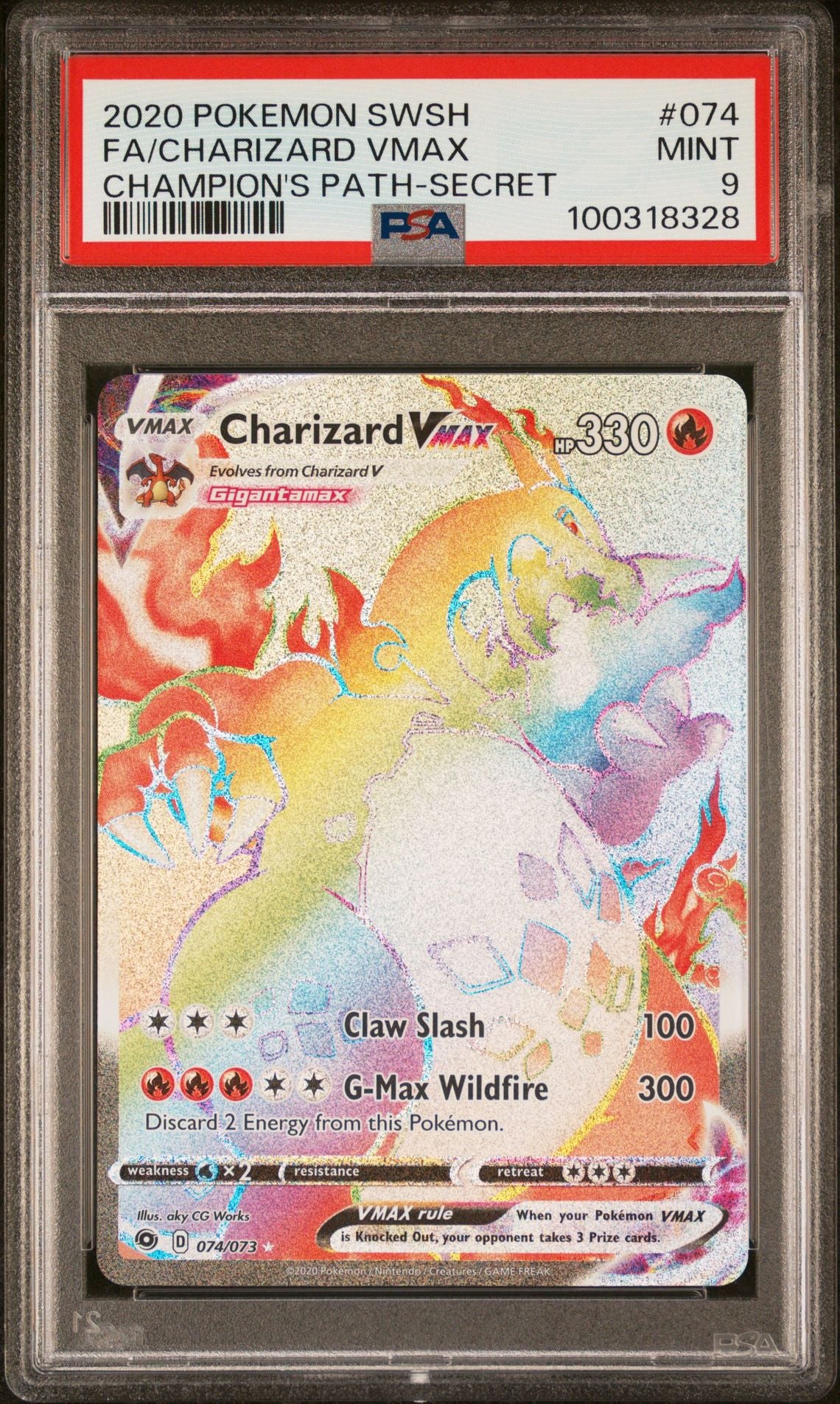 2020 CHARIZARD VMAX #074 - PSA 9