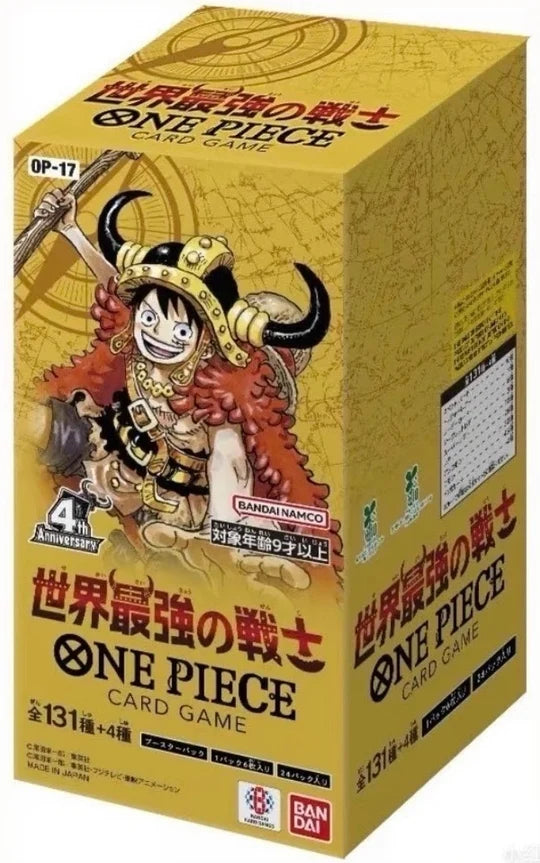PRE-ORDER: ONE PIECE OP17 DISPLAY: THE WORLD STRONGEST WARRIORS -JP-
