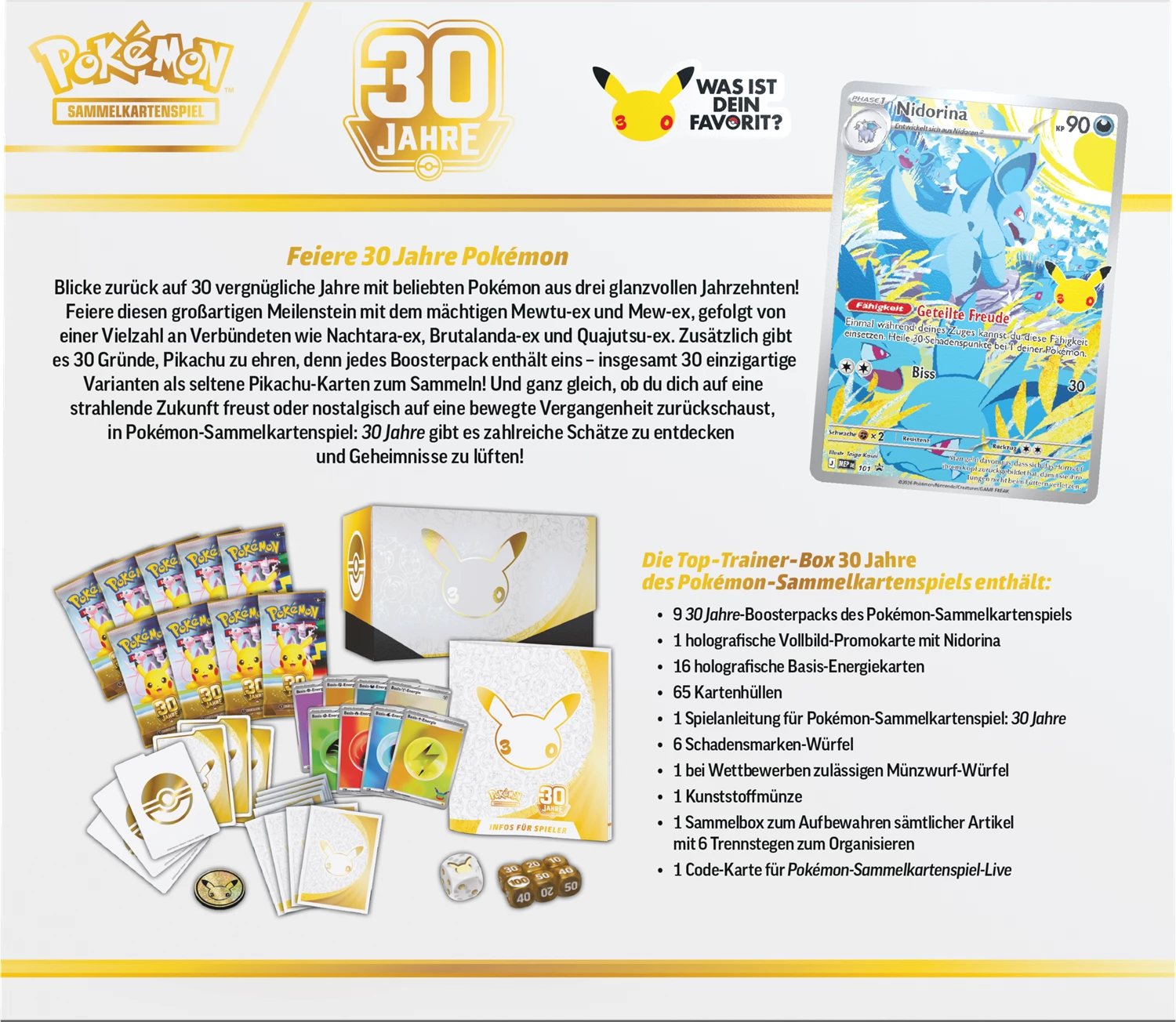 PRE-ORDER: POKÉMON ETB: 30TH CELEBRATION -DE-