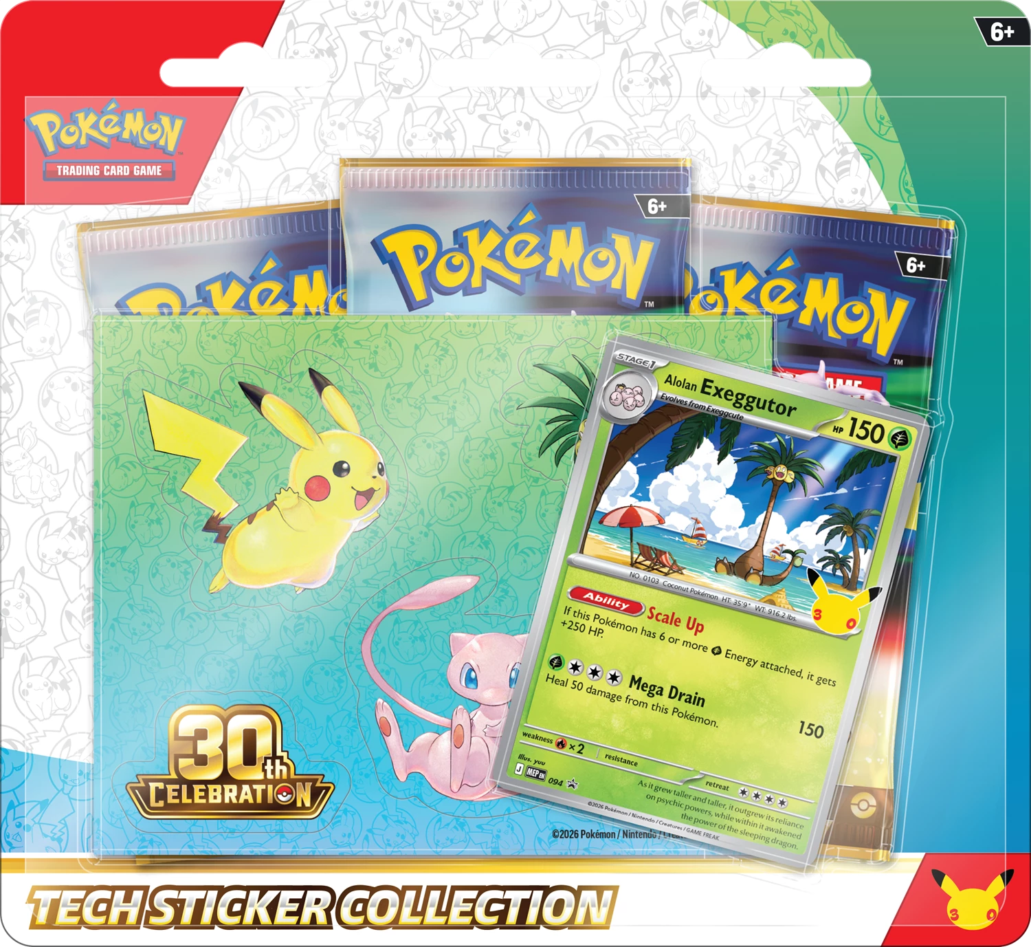 PRE-ORDER: POKÉMON TECH-STICKER COLLECTION 30TH CELEBRATIONS -EN-