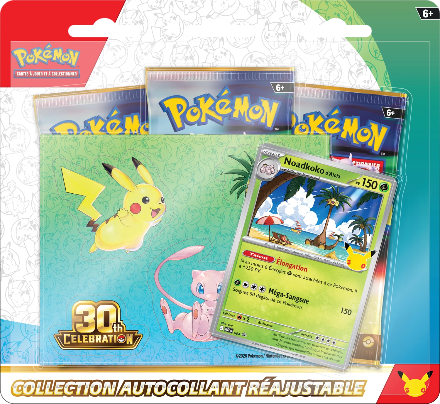 PRE-ORDER: POKÉMON TECH-STICKER COLLECTION 30TH CELEBRATIONS -FR-