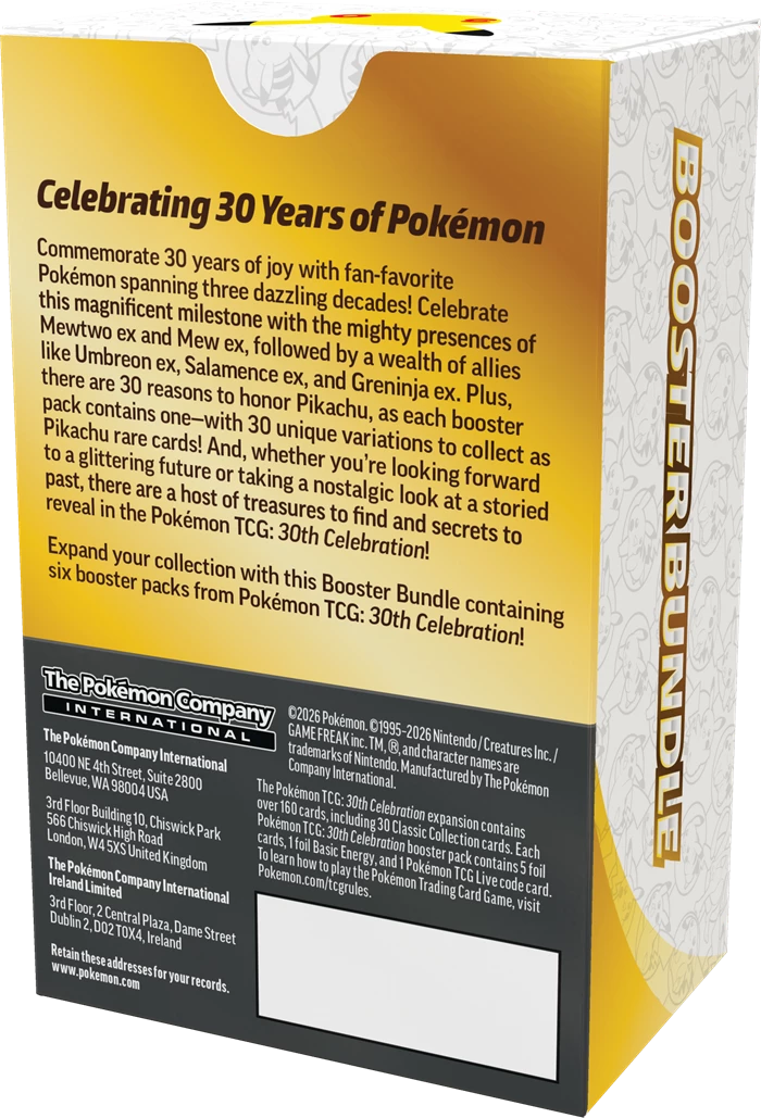 PRE-ORDER: POKÉMON BOOSTERBUNDLE 30TH CELEBRATION -EN-