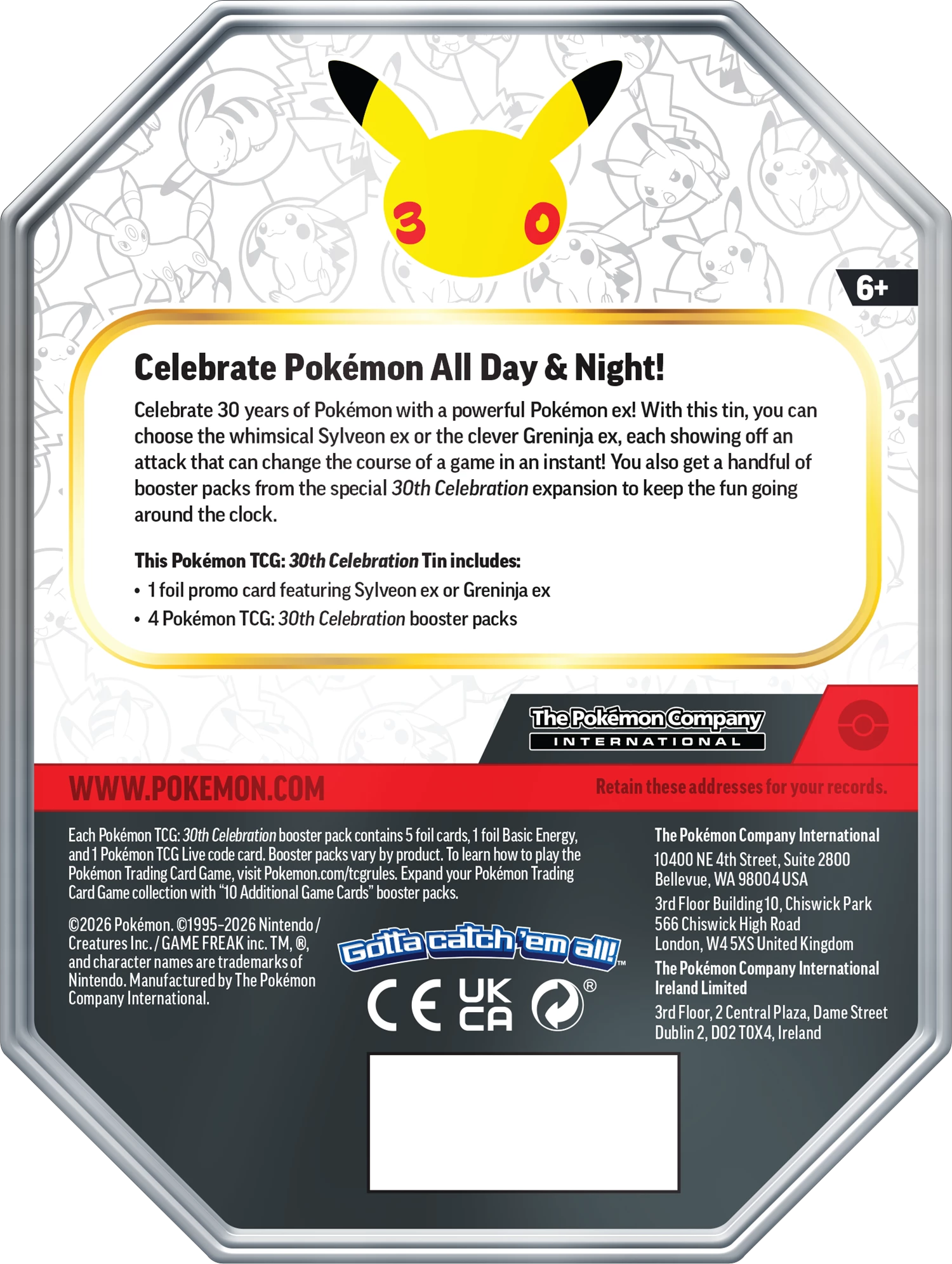 PRE-ORDER: POKÉMON TIN 30TH CELEBRATIONS -EN-