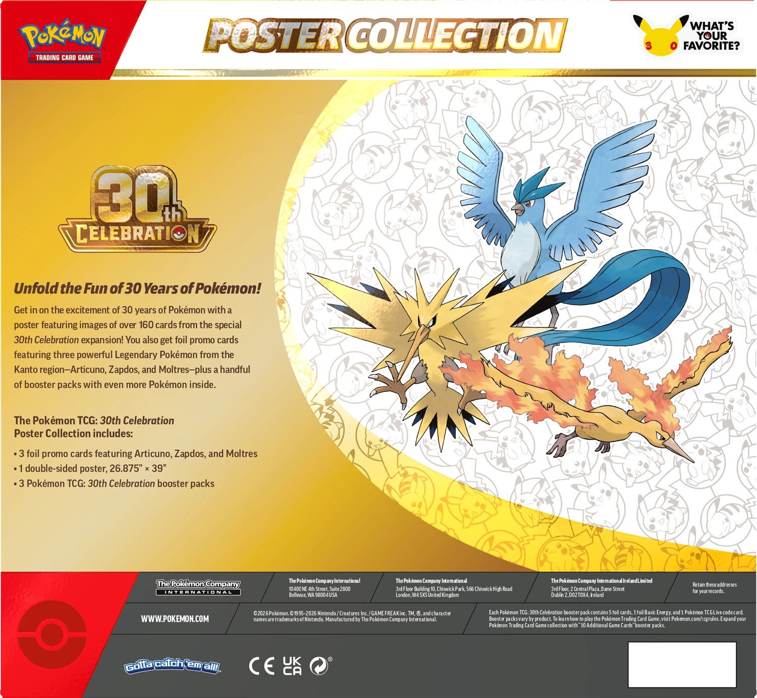 PRE-ORDER: POKÉMON POSTER COLLECTION 30 CELEBRATIONS -EN-