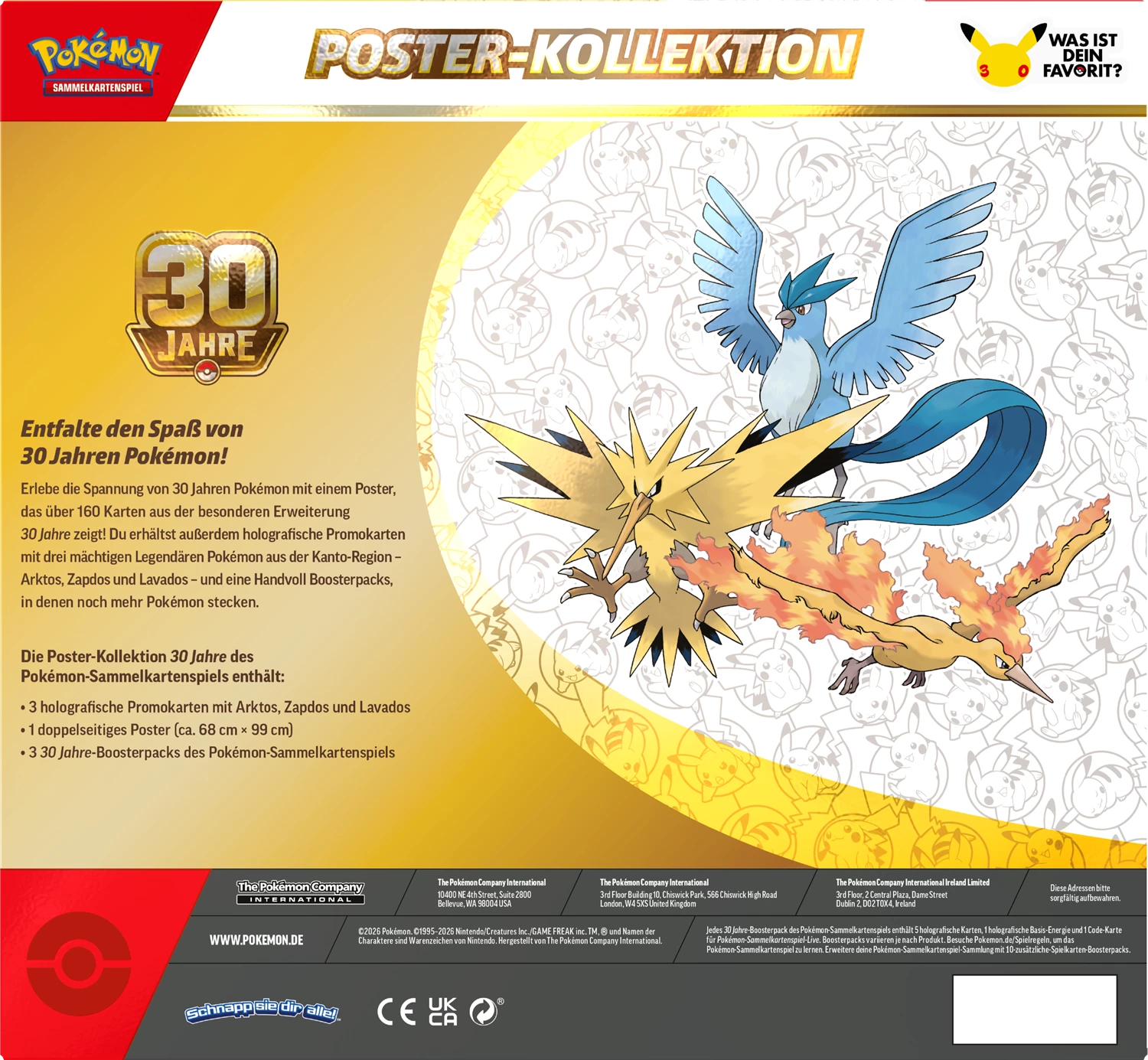PRE-ORDER: POKÉMON POSTER COLLECTION 30 CELEBRATIONS -DE-