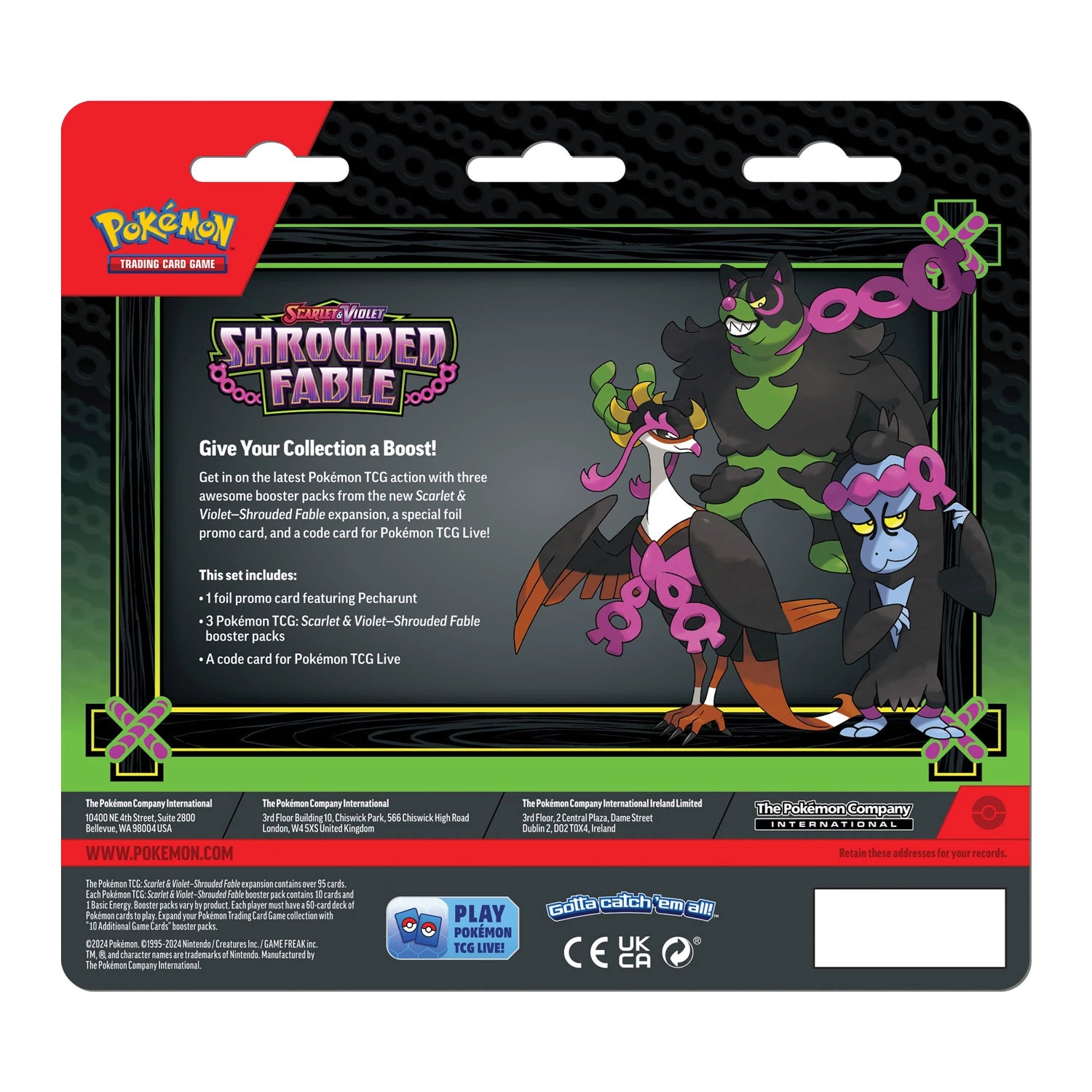 POKÉMON THREE PACK BLISTER SCARLET & VIOLET: SHROUDED FABLE