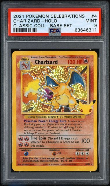 2021 CHARIZARD HOLO CELEBRATIONS #4 - PSA 9