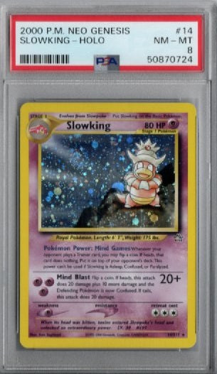 2000 SLOWKING - HOLO #14 - PSA 8