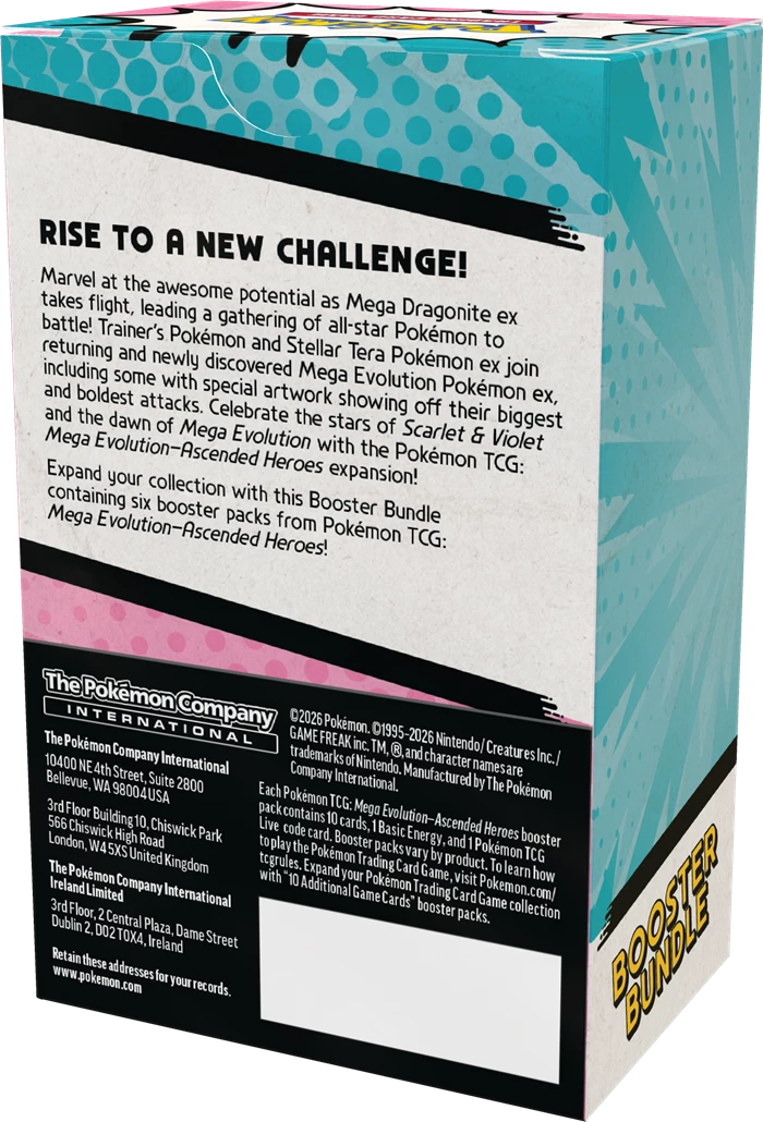 PRE-ORDER POKÉMON BOOSTERBUNDLE MEGA EVOLUTION: ASCENDED HEROES -EN-