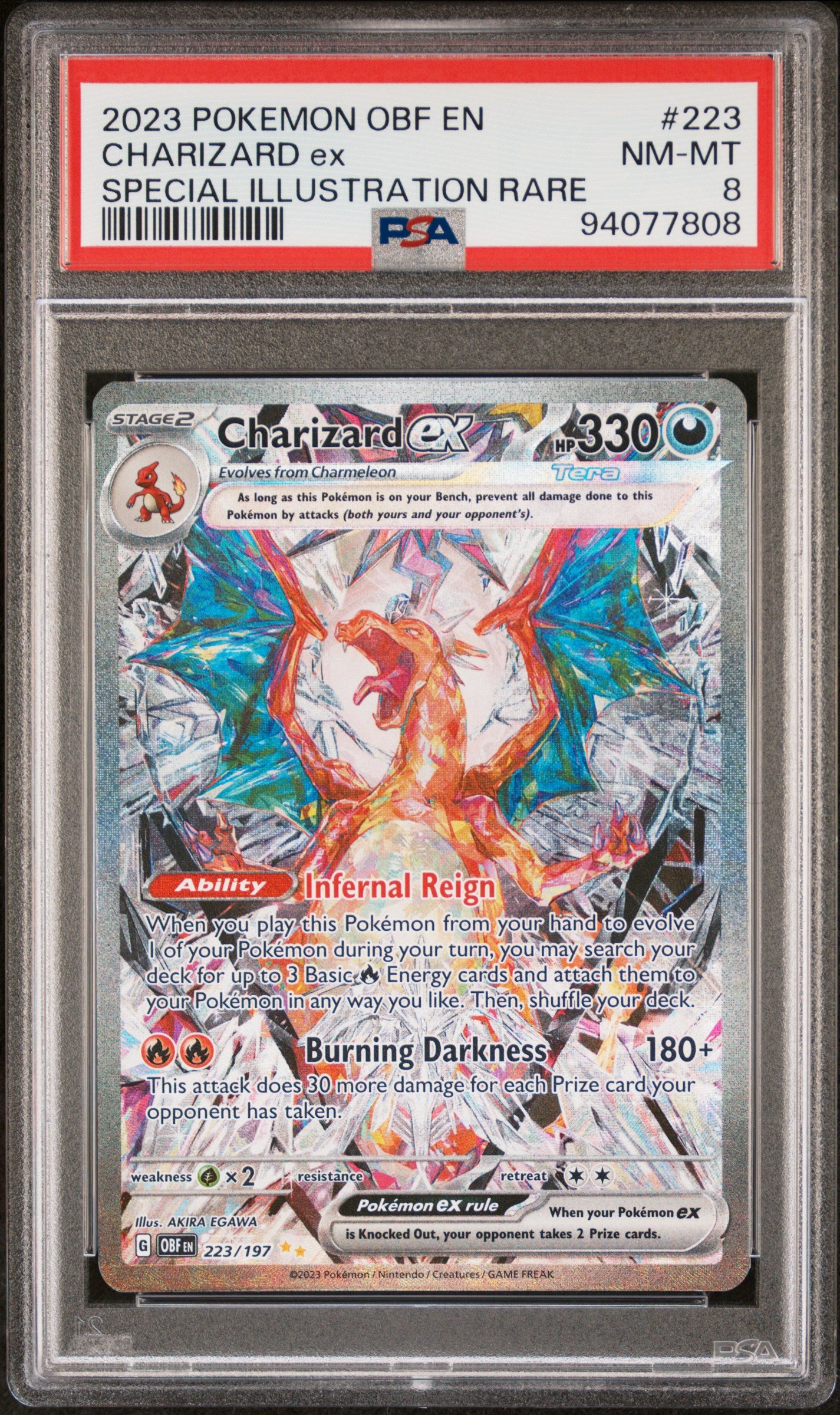 2023 CHARIZARD EX #223  - PSA 8