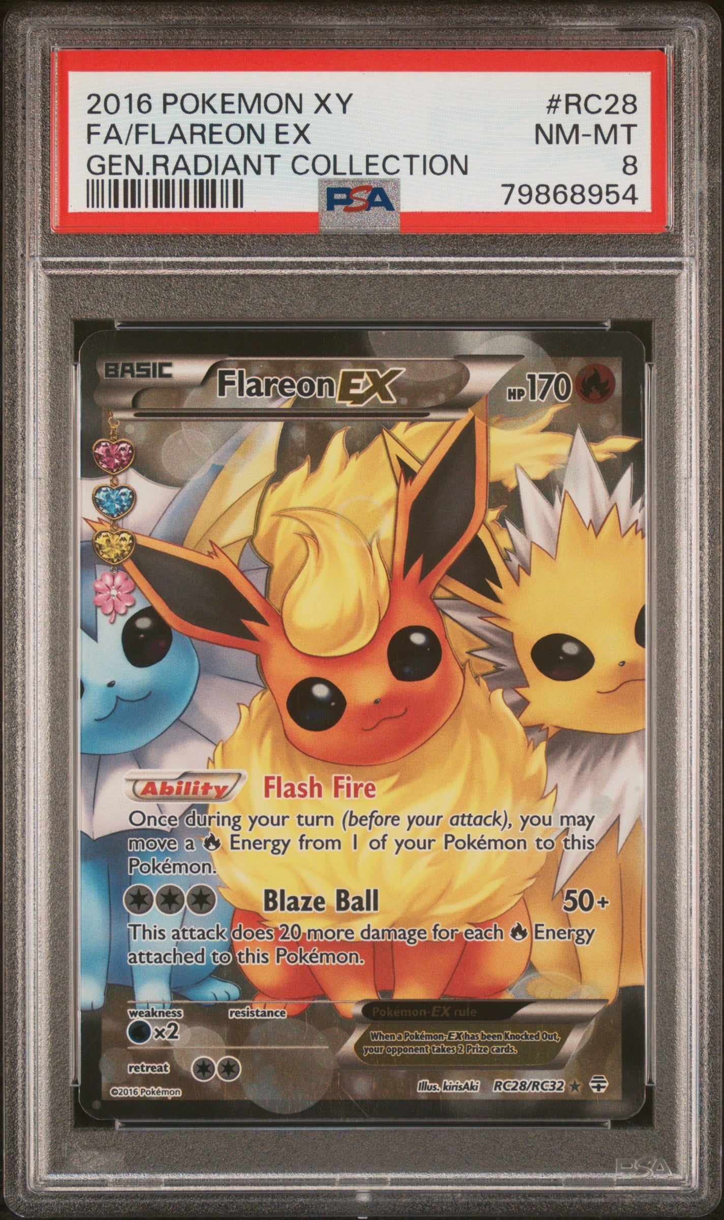 2016 FLAREON EX #RC28 - PSA 8